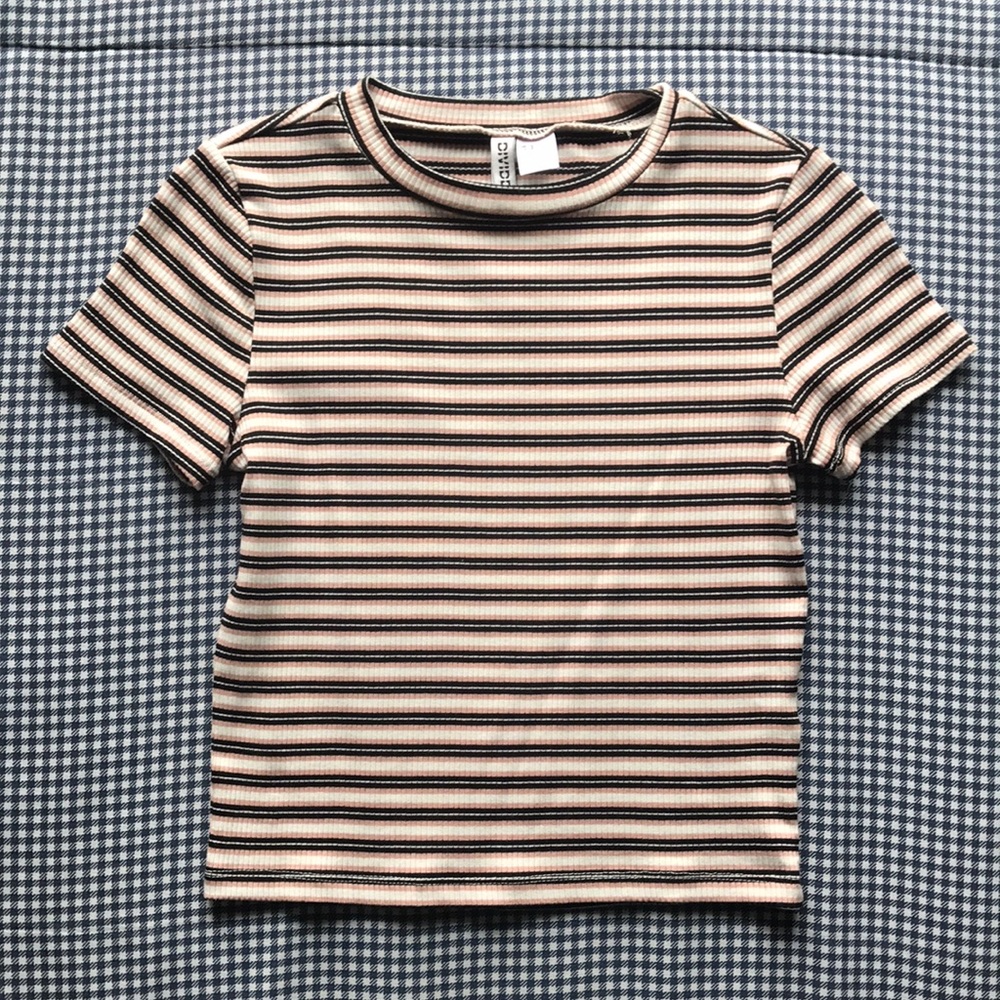 H&M striped cropped top
